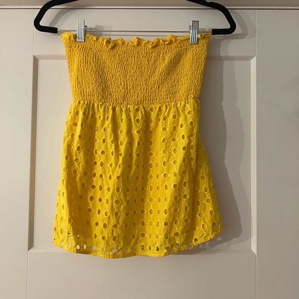 Express Strapless Yellow Tank, S